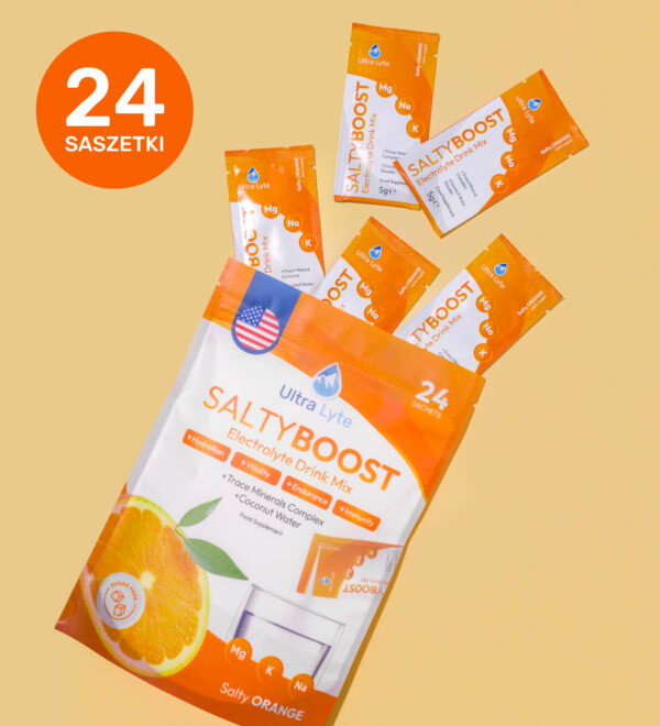 Ultra Lyte Elektrolity SaltyBoost - 24 saszetki - Smak Pomarańczowy - obrazek 5