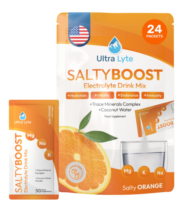 Ultra Lyte Elektrolity SaltyBoost - 24 saszetki - Smak Pomarańczowy